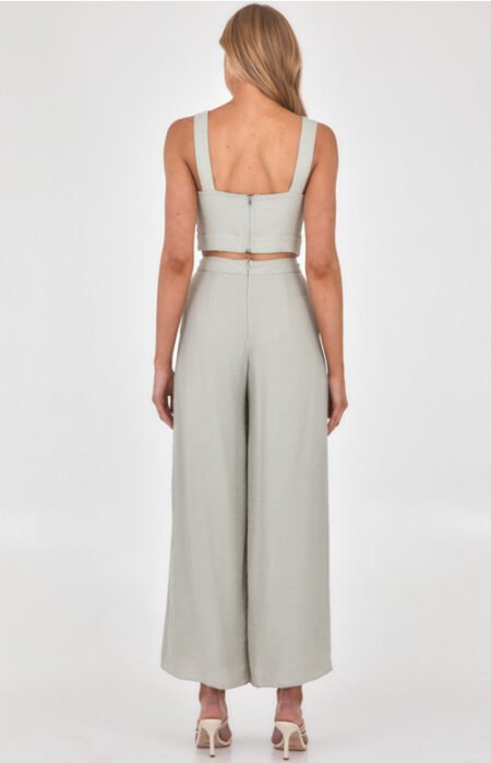 Sage Crop and Pleated Pants